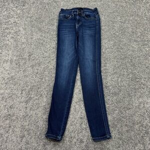 Flying Monkey Jeans Womens 24 Blue Mid Rise Skinny Stretch Dark Wash Denim City